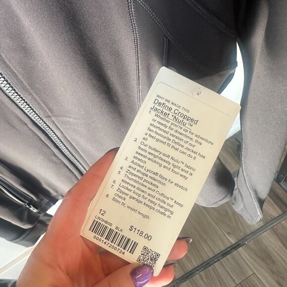 NWT Lululemon Define Cropped Jacket Nulu in Black - Picture 4 of 6